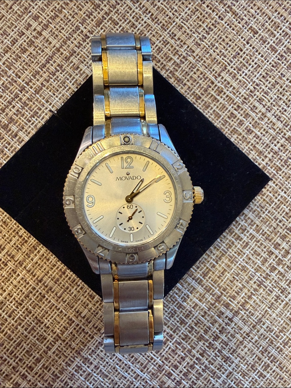 Movado Two-Tone Silver and Gold Women's Bracelet Watch with Subdial - Picture 3 of 6